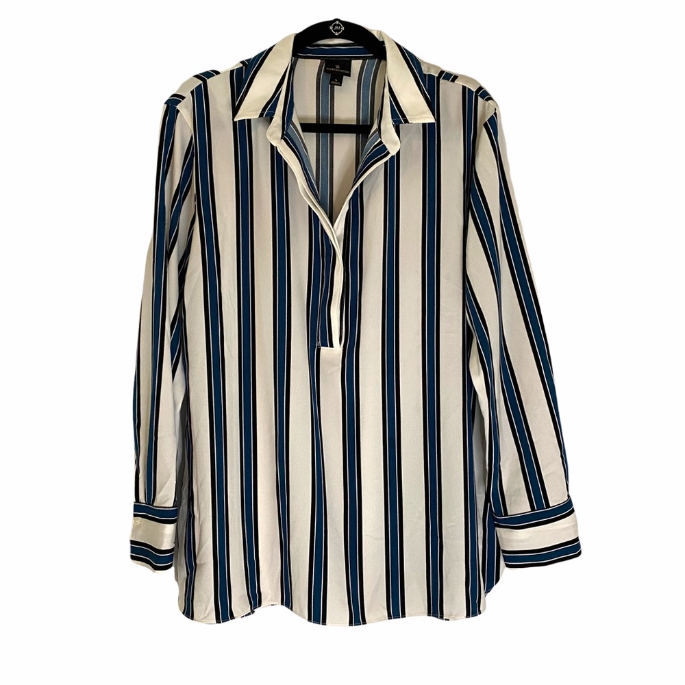 Worthington Striped Career Blouse Large